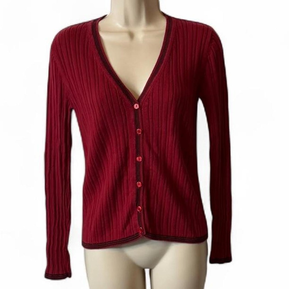 Vintage 90s The Limited Red Cardigan Sweater, Women's Size M